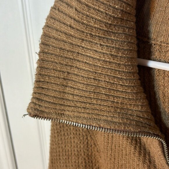 Size, small Aerie cotton polyester blend brown quarter-zip pullover sweater - Picture 8 of 9